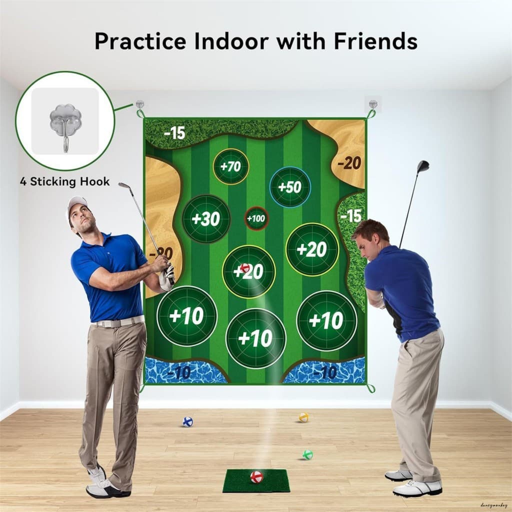Mini Kit De Prática De Golfe Para Uso Interno E Externo Com Tapete De Treinamento De Acessórios Completos