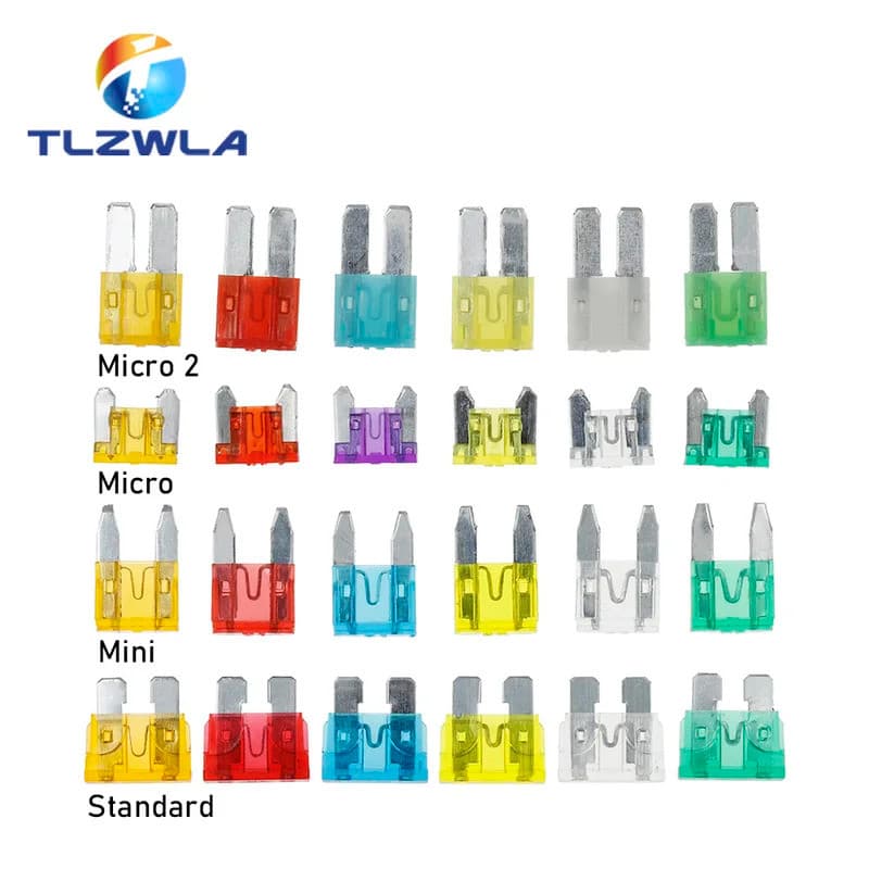 Fusíveis Padrão Mini Micro 2 para Carro, Fusíveis de 2A, 3A, 5A, 7.5A, 10A, 15A, 20A, 25A, 30A, 35A, 40A, Conjunto de Fu