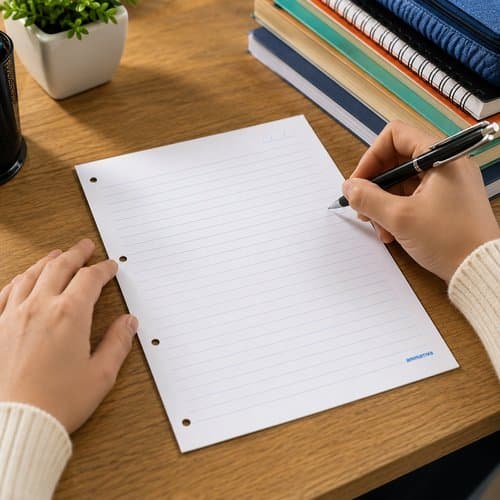 Folha Pautada Para Fichário 96 Folhas Com Furos Organização Estudo Anotações