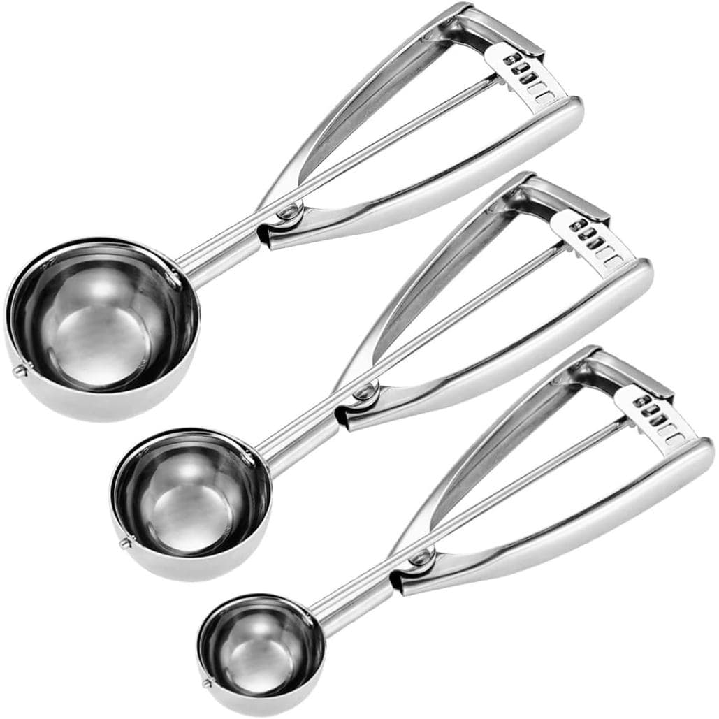 Conjunto de Colheres para Biscoitos Fayomir - Pequena/1 Colher de Sopa, Média/2 Colheres de Sopa, Grande/3 Colheres de S