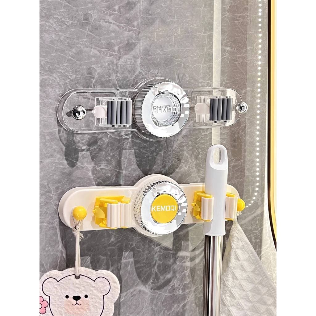 Ventosa mop clipe de parede sem perfuração banheiro atrás da porta pendurado vassoura mop gancho prateleira fixa armazen