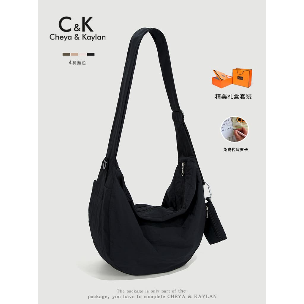 CHEYA & KAYLAN Bolsa de bolinho de Nylon unissex ultraleve Casual esportiva de grande capacidade Bolsa mensageiro de omb