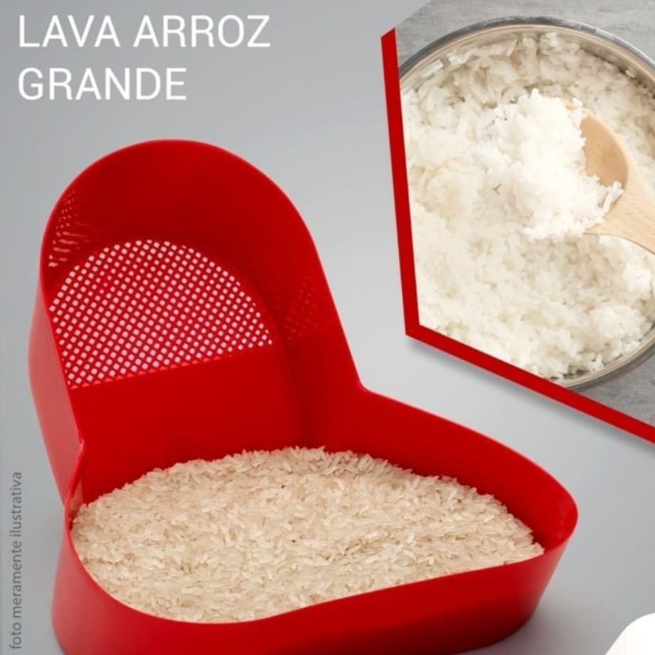Lava Arroz Grande para Cozinha | Escorredor de Arroz e Grãos | Prático Escorre Fácil e é Higiênico