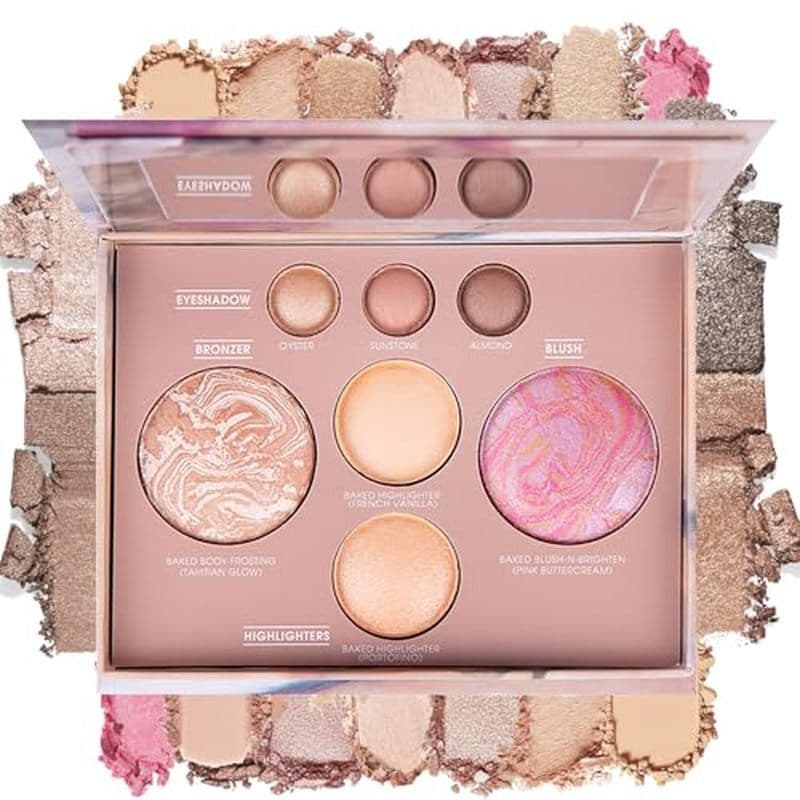 Paleta De Maquiagem Assada , Rosto Em Tamanho Real De 7 Cores & amp ; Olhos Com Bronzer , Blush , Marcadores Sombras , A