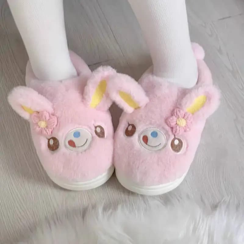 Japonês Dos Desenhos Animados Mp Bonito Chinelos De Pelúcia Inverno Nova Doce Menina Y2k Acessórios Filha Roupas Jojifuk