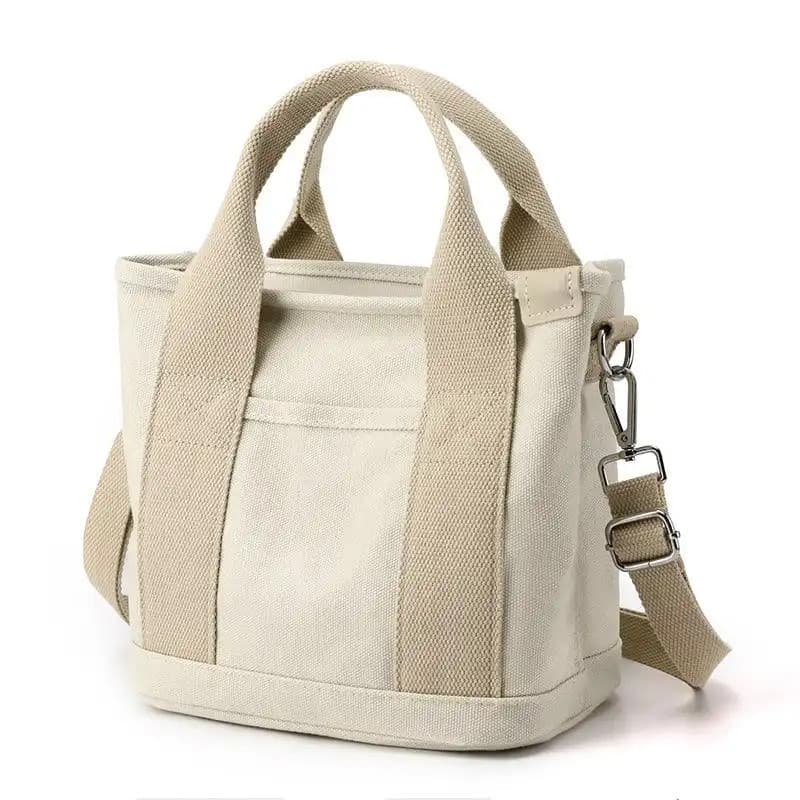 Bolsa de Lona - Bolsa Pequena com Zíper para Mulheres, Bolsa Transversal de Lona, de Ombro, Satchel, H