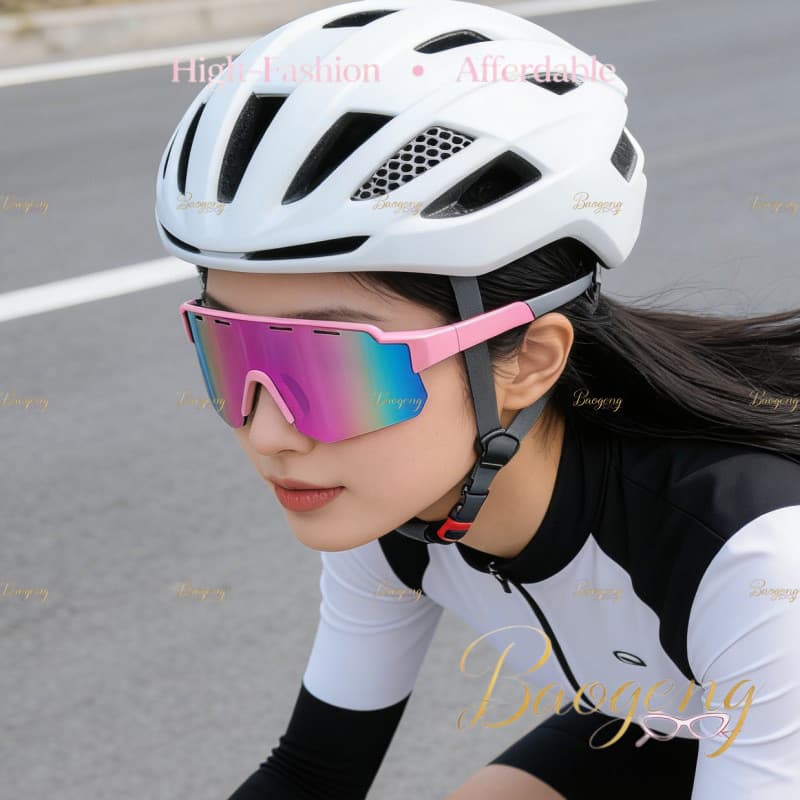 (BAOGENG) Óculos De Sol Modernos Com Lentes Espelhadas Semi-Sem Aro , Homens E Mulheres , Esportivos Euro Premium Para P