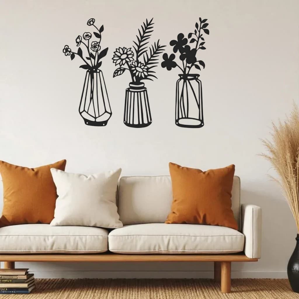 Conjunto Decorativo de Vasos em MDF