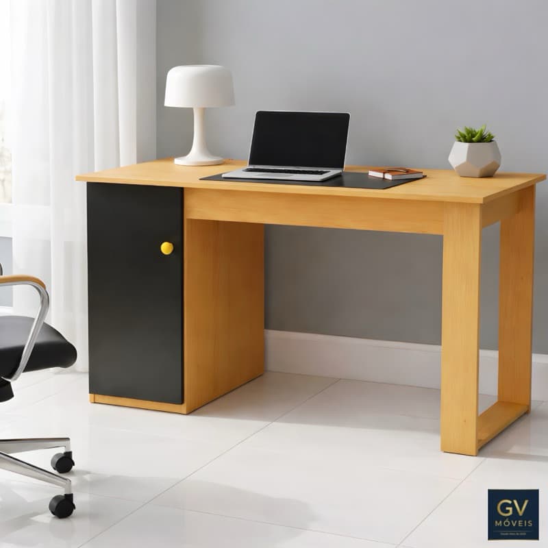 Escrivaninha Gamer para Computador Home Office com Armário Porta Mesa Escritório Estudo Quarto Design Moderno