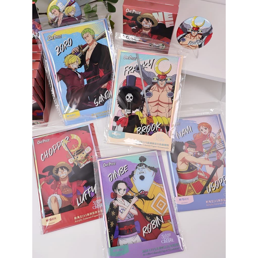 Papel colorido acrílico genuíno vale nacional uma peça Wano país capítulo duplo Flash decorativo cartaz ornamentos Zoro