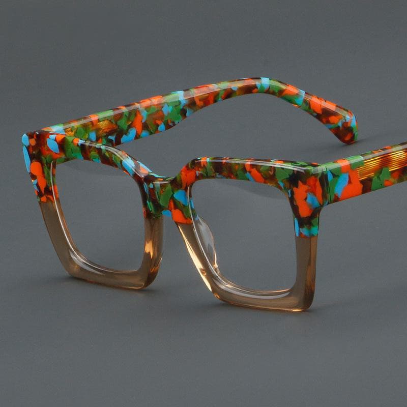 Novas armações de óculos ópticos de acetato, elegantes e coloridas, em estilo retrô de armação grande, adequadas para mu