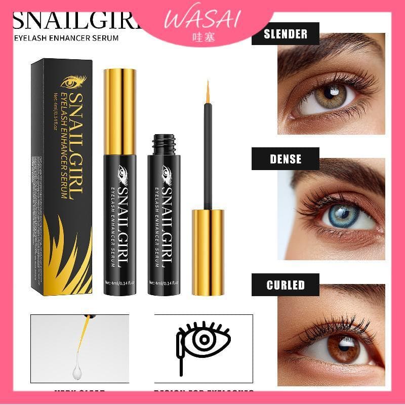 [Estoque pronto] Snailgirl Rímel para cílios longos, ondulação grossa, à prova d'água, sem manchas, líquido para cuidado