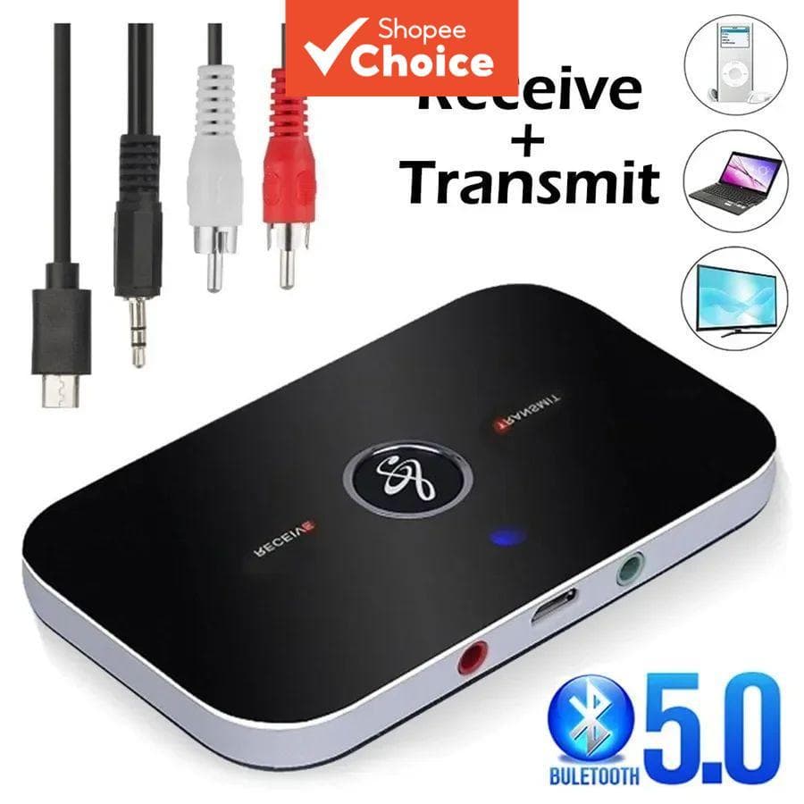 Transmissor/Receptor de Áudio Bluetooth 5.0 Estéreo 3,5mm AUX/RCA/USB Dongle Adaptador de Música Sem Fio Para