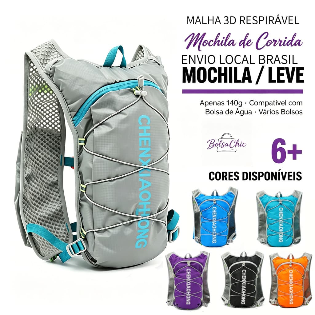 Colete De Mochila De Hidratação De Nylon Reflexivo Ultraleve Para Corrida , Ciclismo , Caminhada