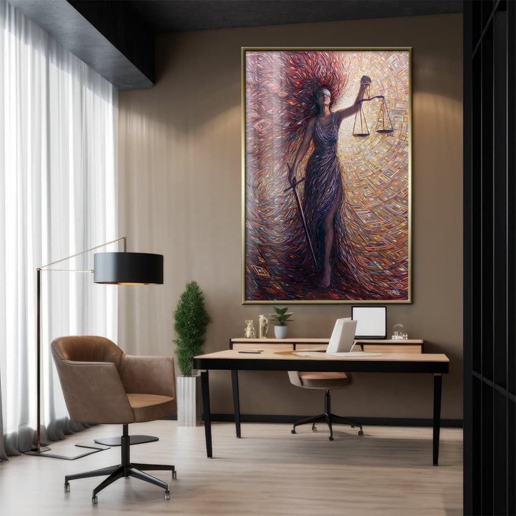 Quadro Decorativo GRANDE Alta Resolução Para Sala Quarto Escritório Quadro Deusa Themis Advocacia