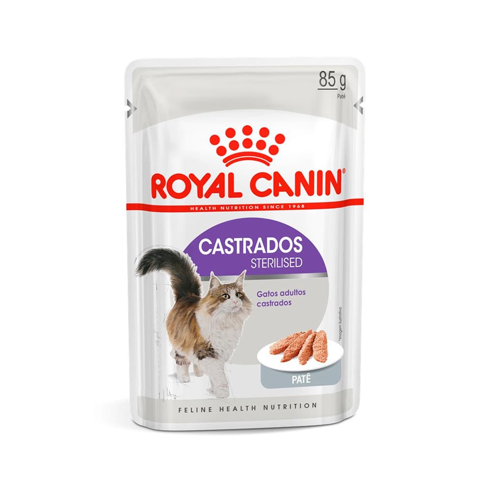 Royal Canin CX 12un Ração Úmida Sachê Paté Gato Castrado 85g