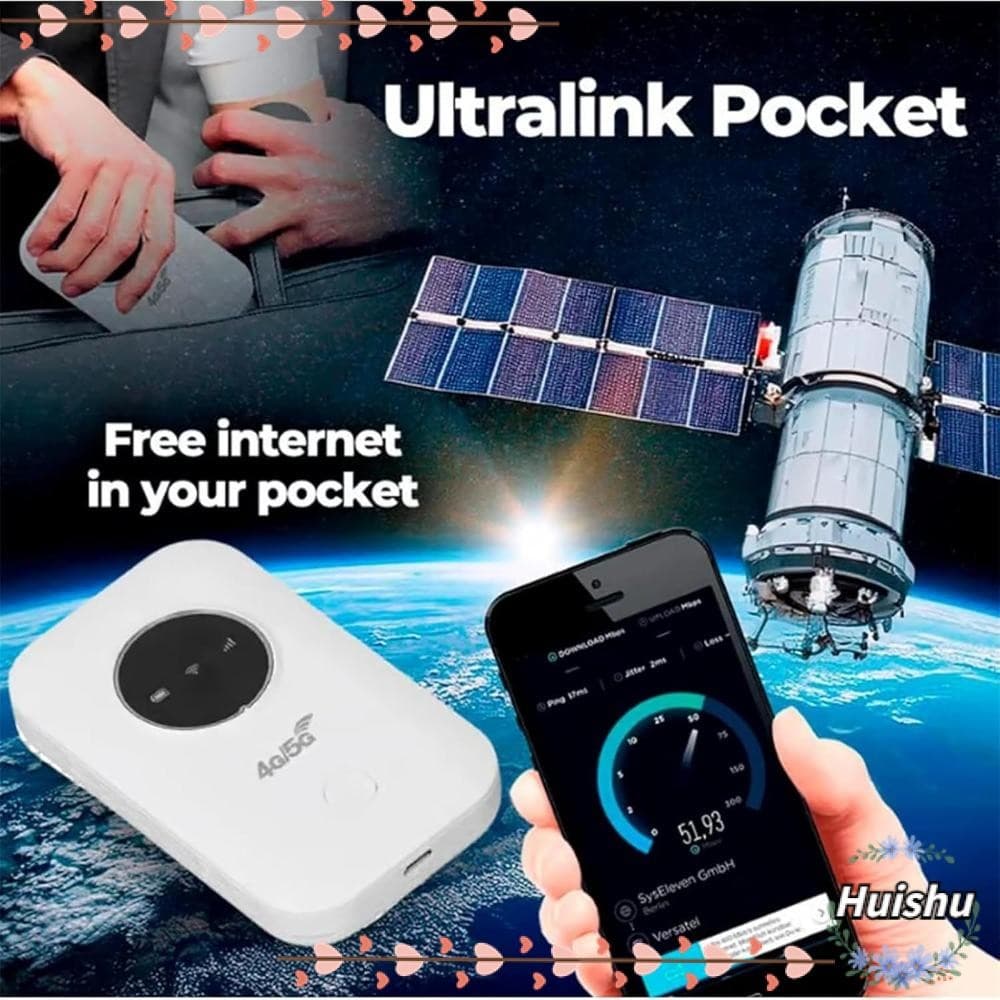 Roteador Portátil HUISHU 4/5G , Ponto De Acesso Móvel De Bolso WiFi Alimentado Por USB , 300 Mbps