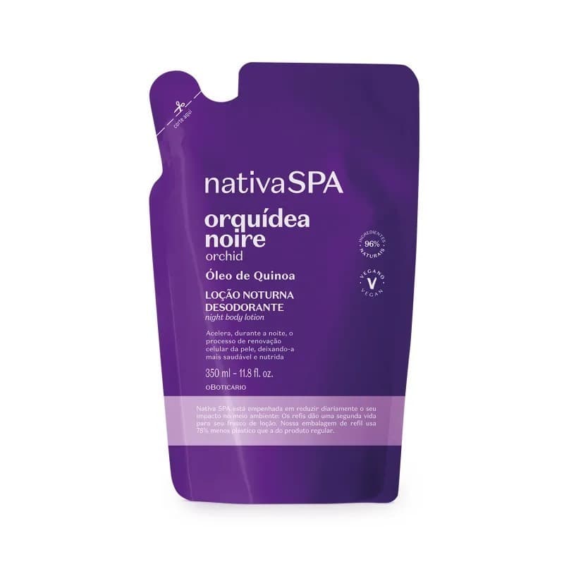 Refil Loção Desodorante Corporal Nativa SPA Orquídea Noire 350ml