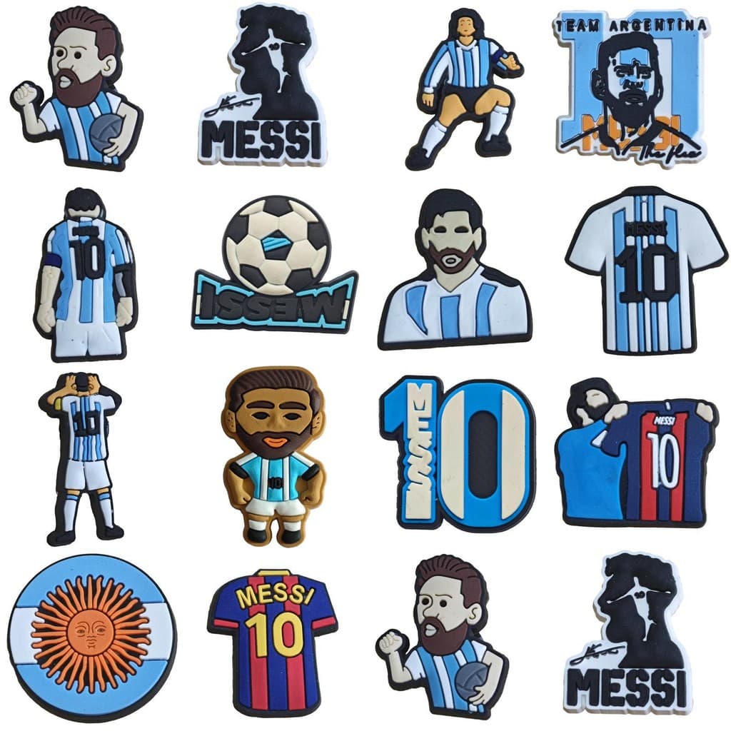 Encantos De Sapato Série Estrela de Futebol Decoração DIY PVC com Botões Acessórios Pendentes Pins Charme