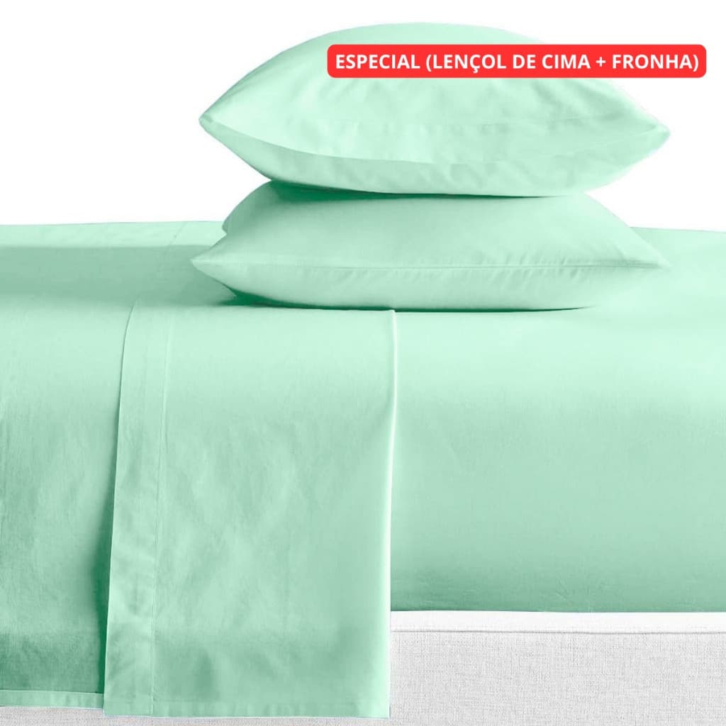 Lençol King Percal 180 Fios 100% Algodão 3 peças Especial Lençol De Cima + 2 fronhas ponto palito