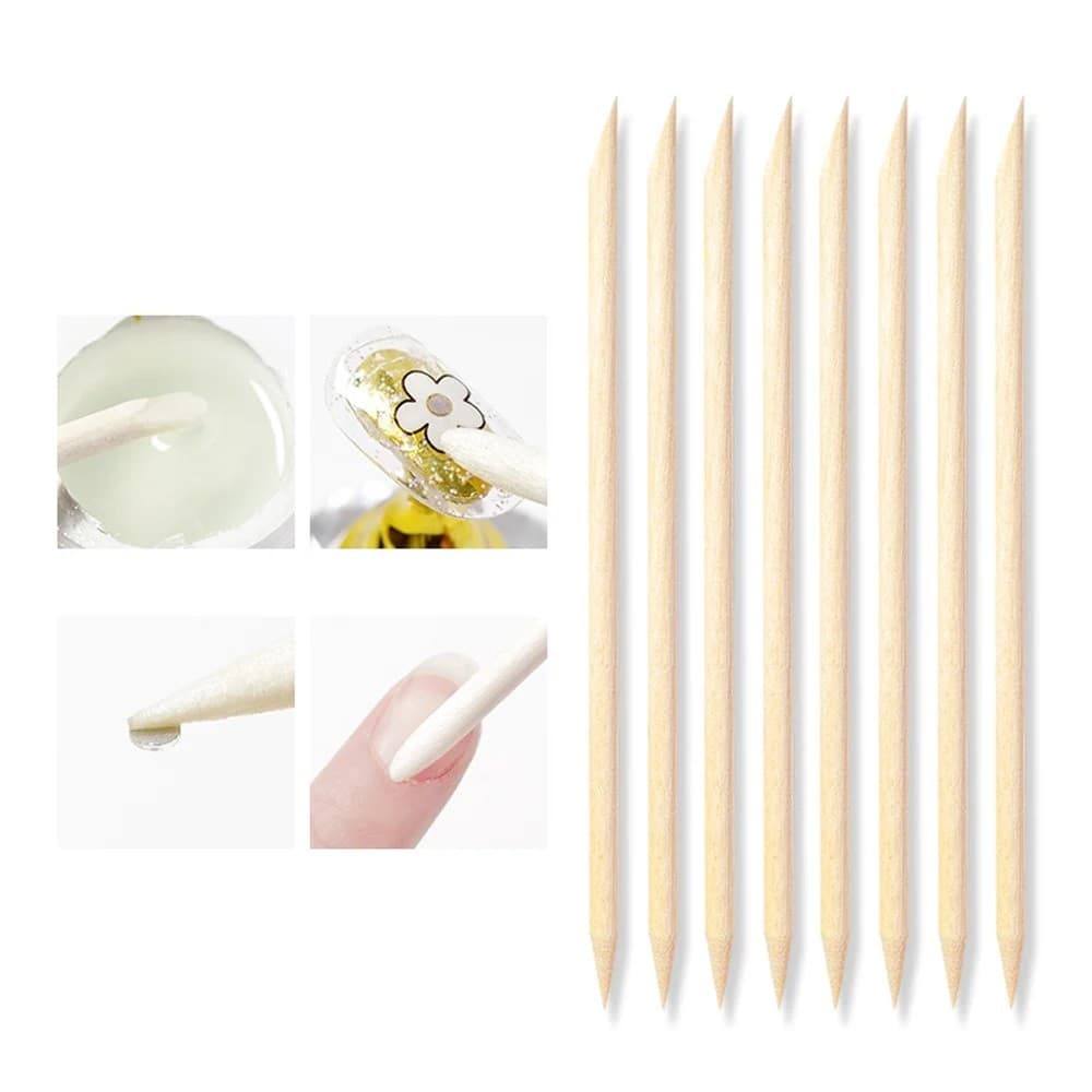 100 Palitos de madeira ponta e chanfro Promoção Palito manicure