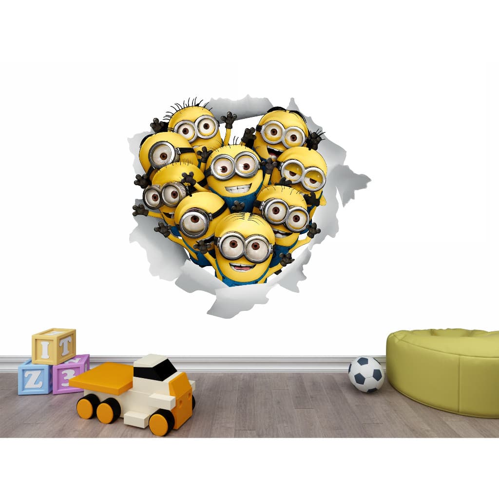 Adesivo Parede Minions 3d Infantil Decorativo