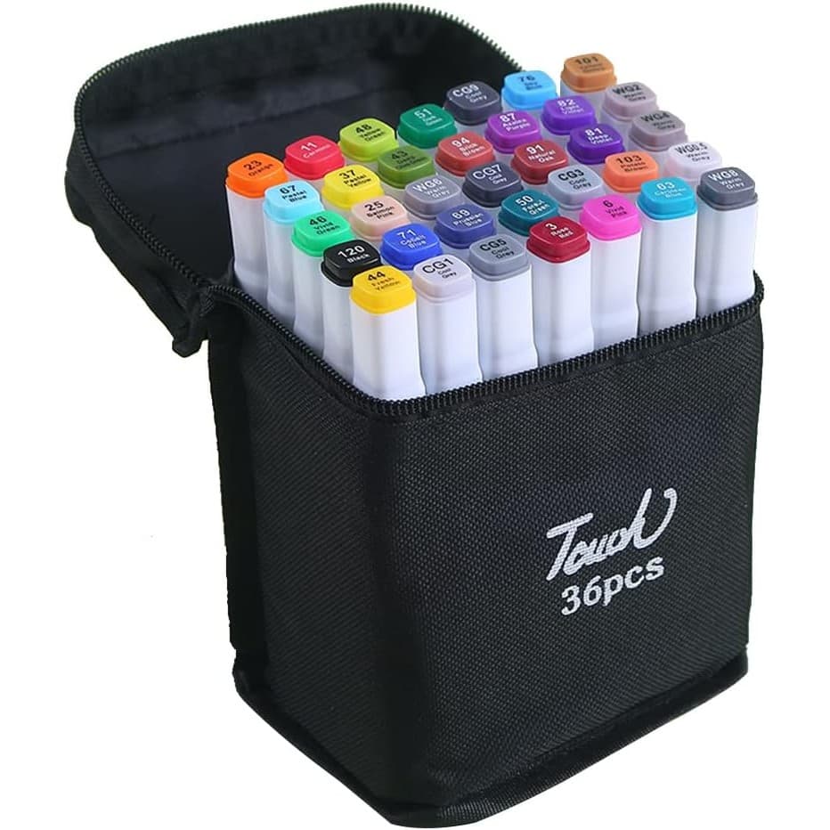 Caneta Marcador para Colorir Profissional Pontas Duplas  36 Cores