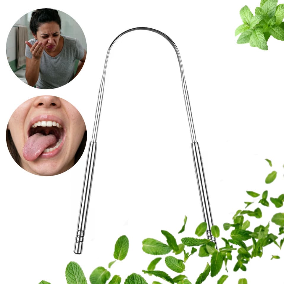 1/2/3 Peças Kit Raspador De Língua Aço Inoxidável Limpador Bucal Reutilizável Higiene Mau Hálito Escova Portátil