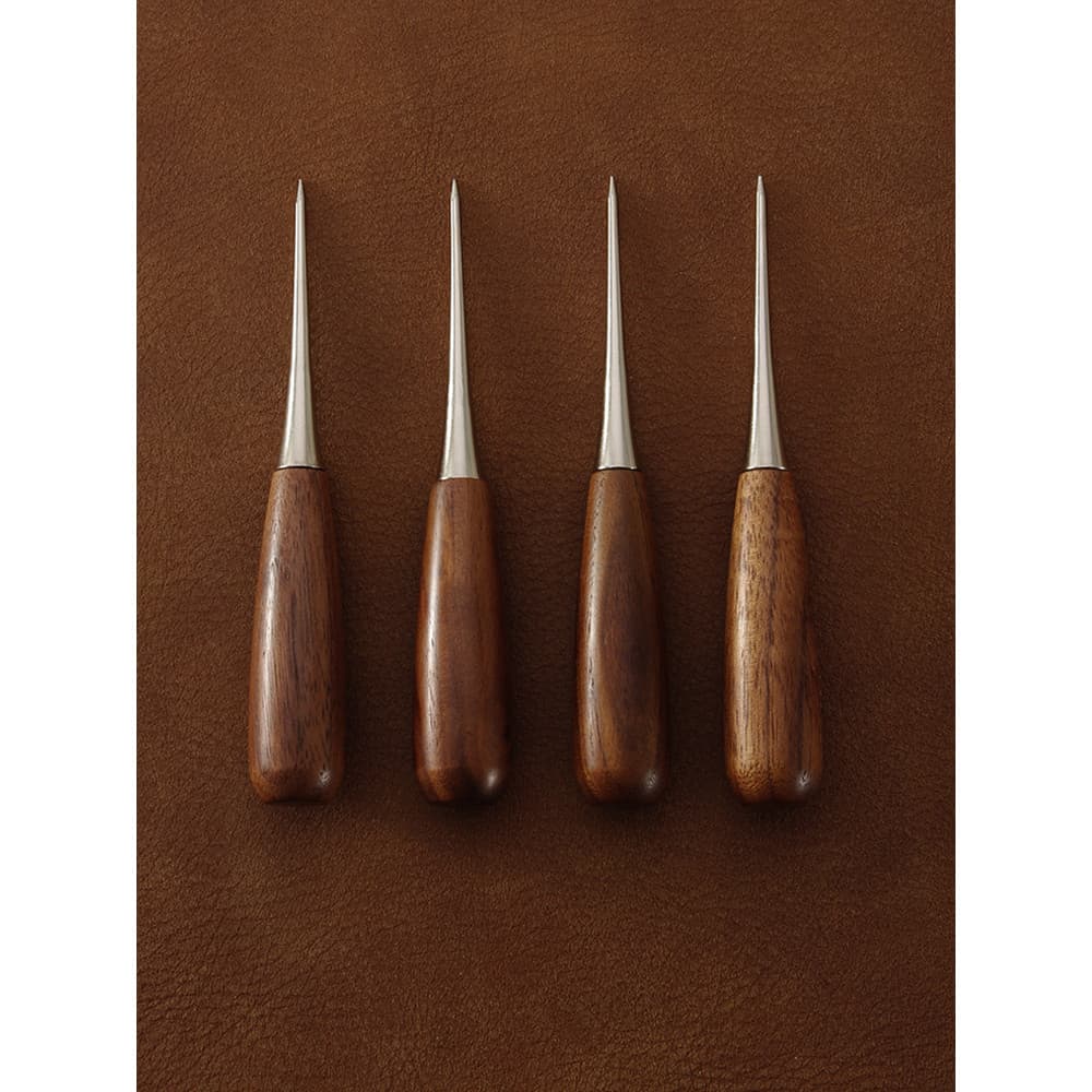 Punho de nogueira preta furador de couro posicionamento fresagem artesanal DIY tecido de couro furador de madeira maciça