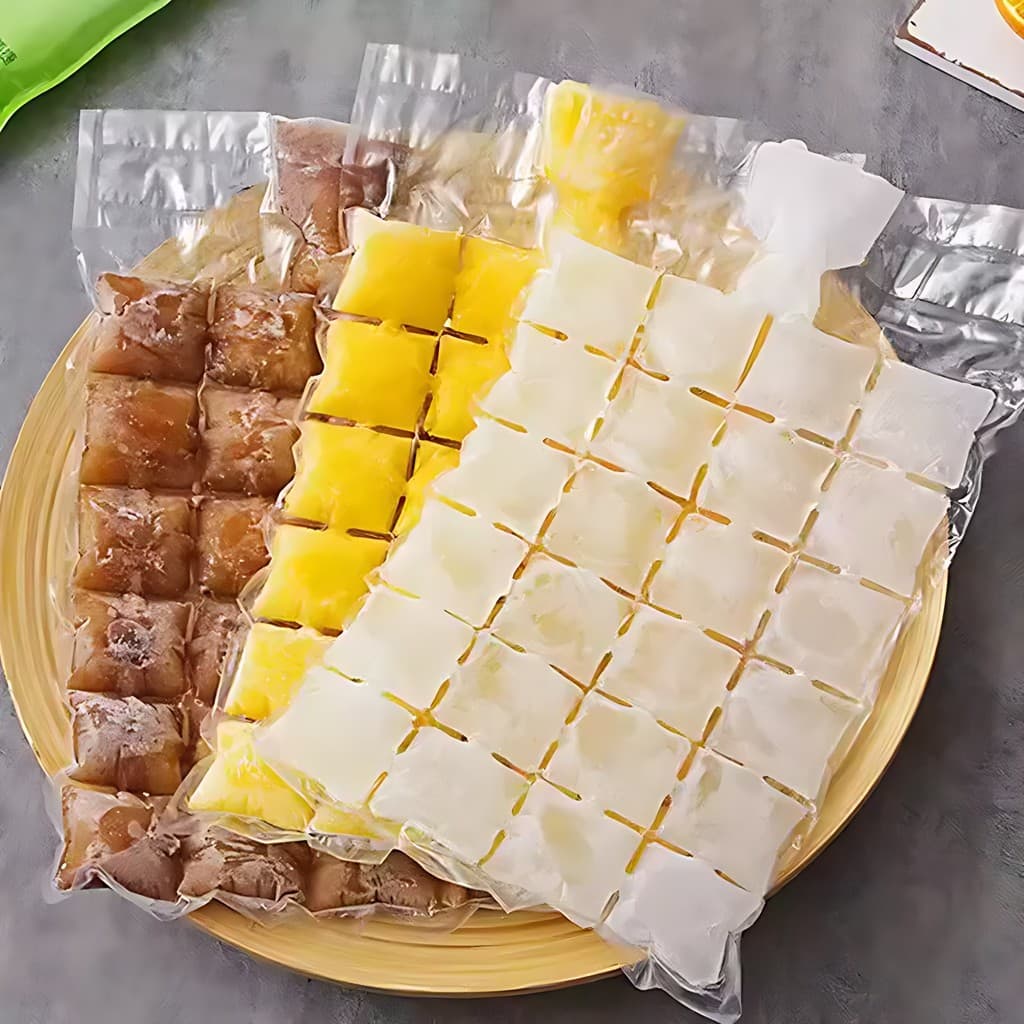 Molde de saco de gelo descartável auto-vedação bandeja de gelo rasgável comestível cubo de gelo congelado moedor de gelo