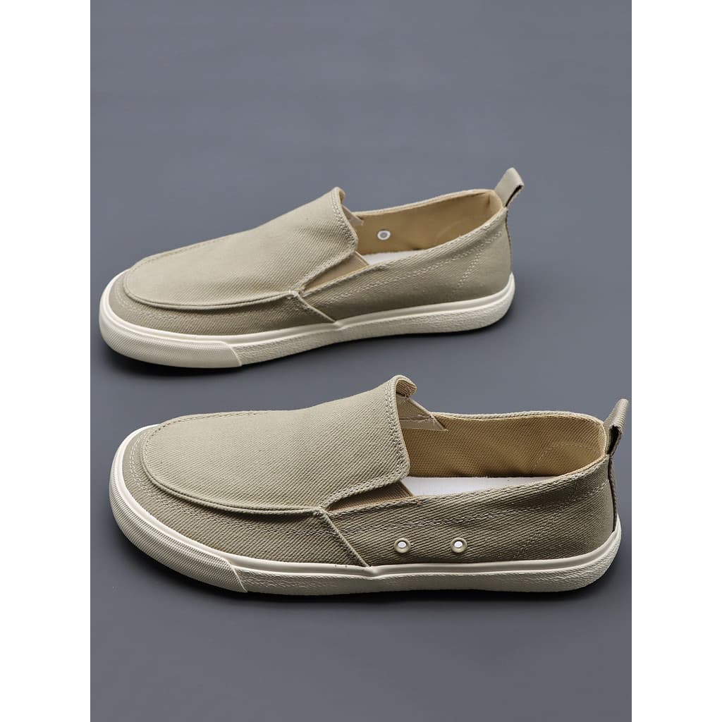 Baoda sapatos de lona masculinos mocassins casuais deslizamento em sapatos preguiçosos respirável sola macia All-Match S