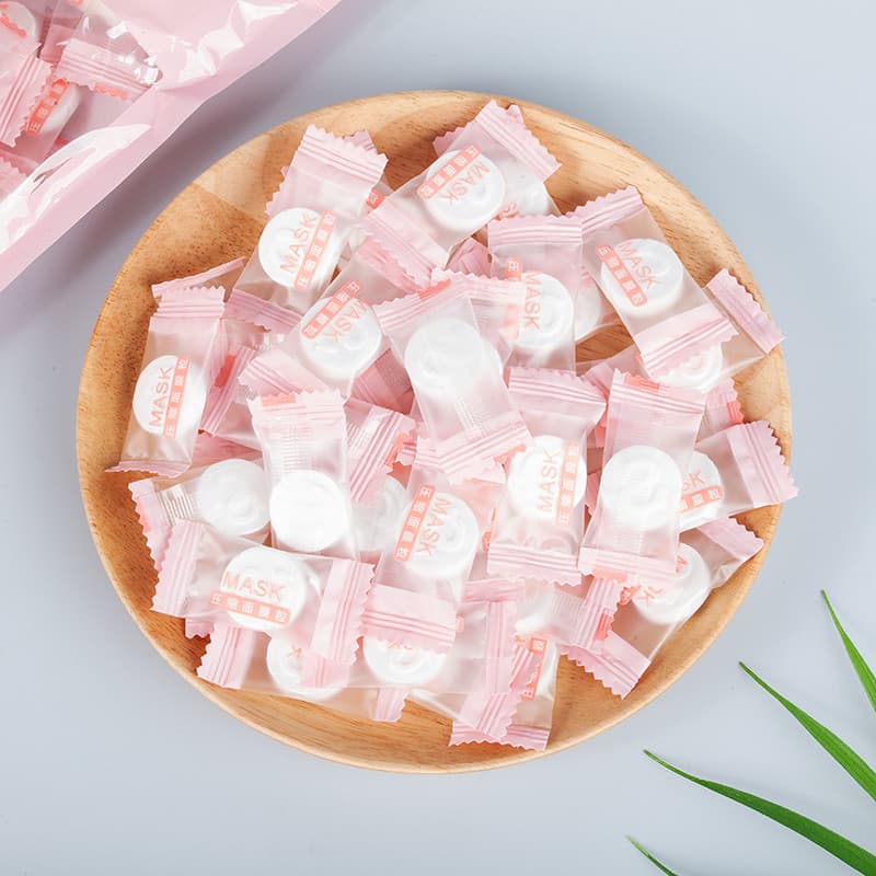 Muitos beleza descartável compressão Granular Ultra-fino máscara de papel hidratante Facial Spa hidratante pacote molhad