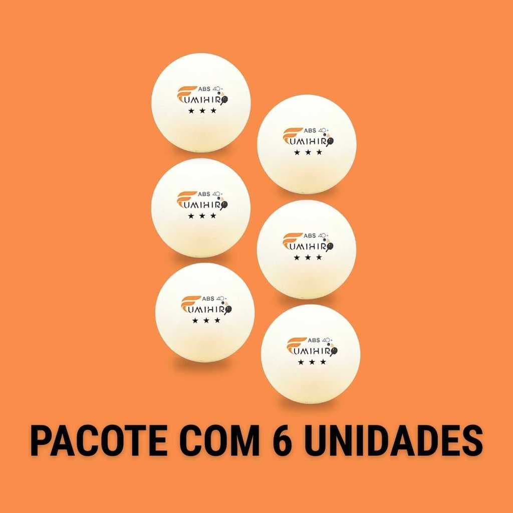 KIT 6 BOLINHAS TÊNIS MESA FUMIHIRO 3 ESTRELAS PROFISSIONAL