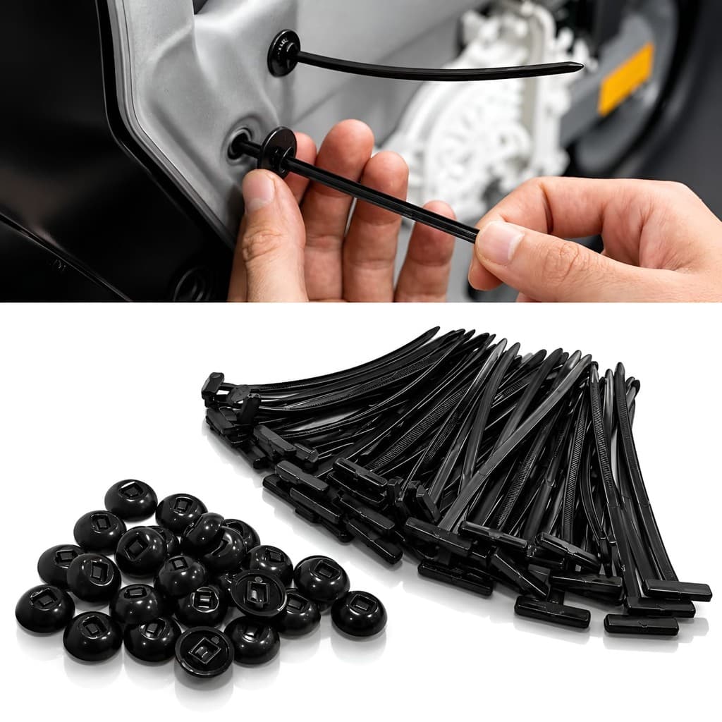 Kit Abraçadeira 20/50/100 Nylon Enforca Gato para choque Fivela Tipo T carroTravamento Automático