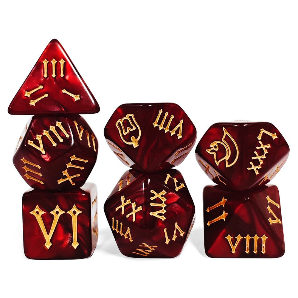 Conjunto De 7 , DND , RPG , 7 Peças De Dados De Poliedro Estilo Cristal Para Jogo De Mesa Algarismos Romanos