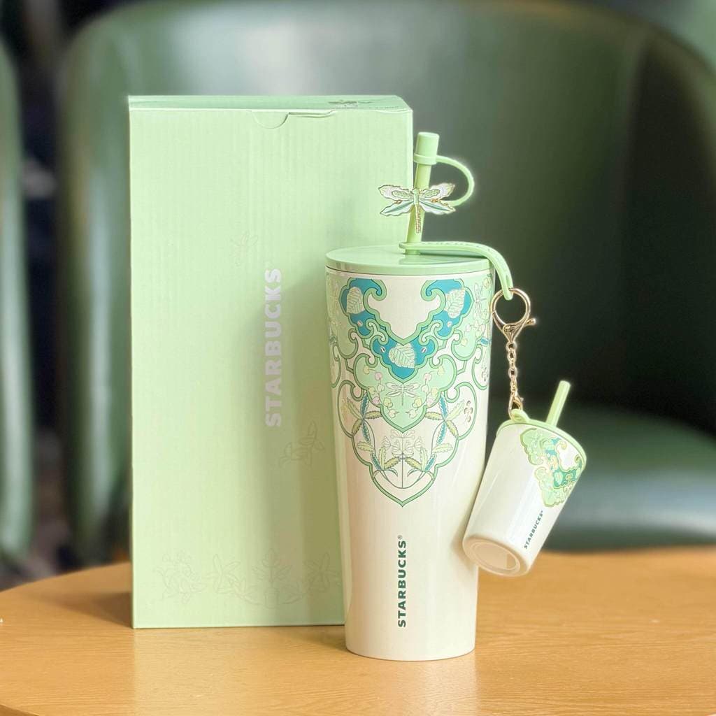 Copo Starbucks 2026 Primavera Estilo Preface Estilo Chinês Mesa de Grande Capacidade de Aço Inoxidável Copo de Palha de
