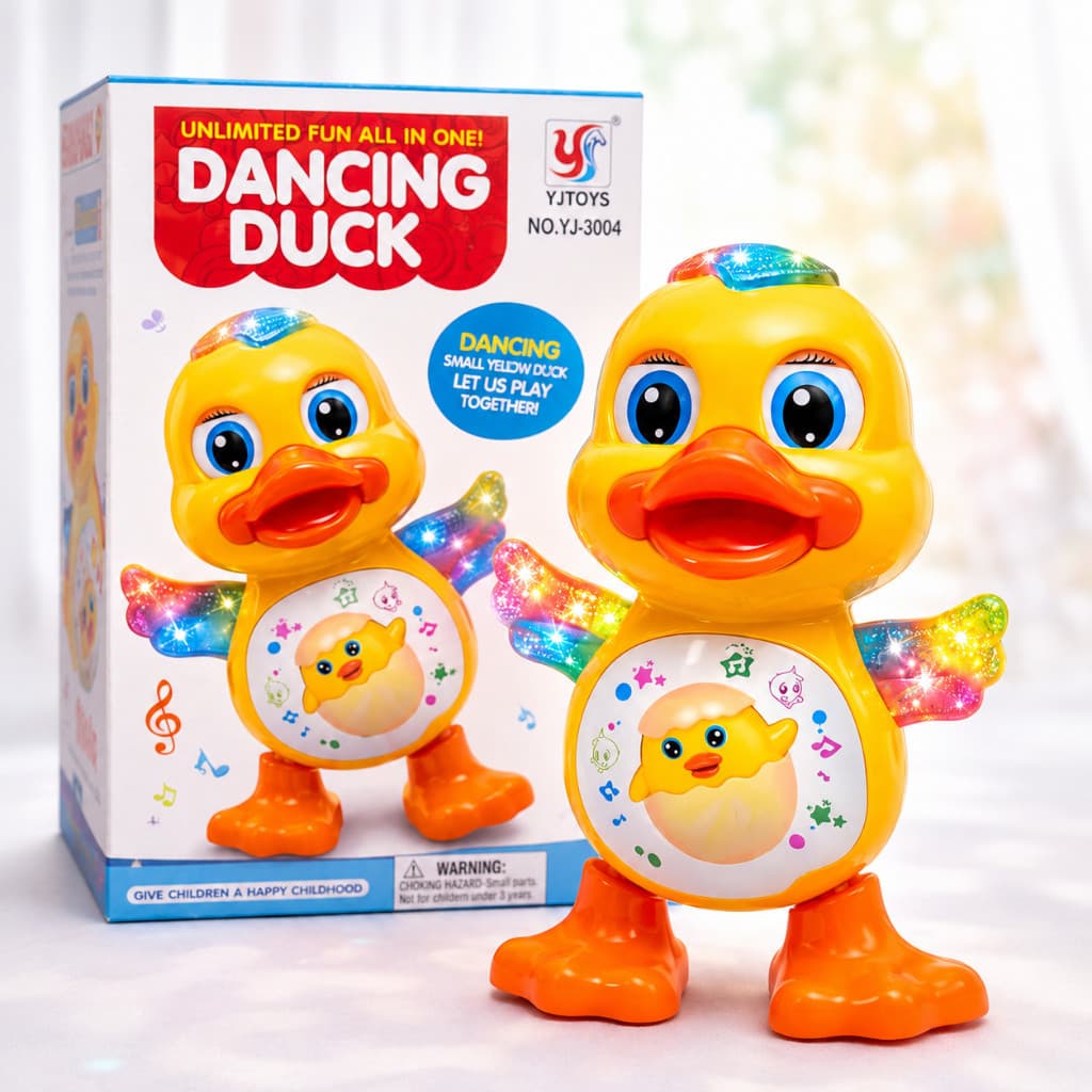 Brinquedo Pato Dançante com Luz, Música e Movimento Patinho Infantil Divertido