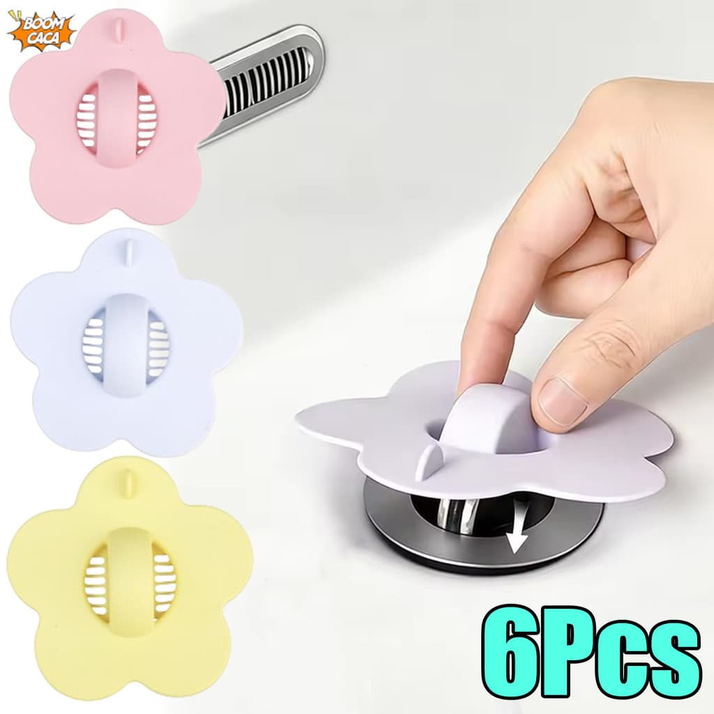 2-Em-1 Banheiro Piso Lavatório Coleção De Cabelo Dreno Plug Flor Silicone Capa Pia Da Cozinha Resíduos Alimentos Filtro