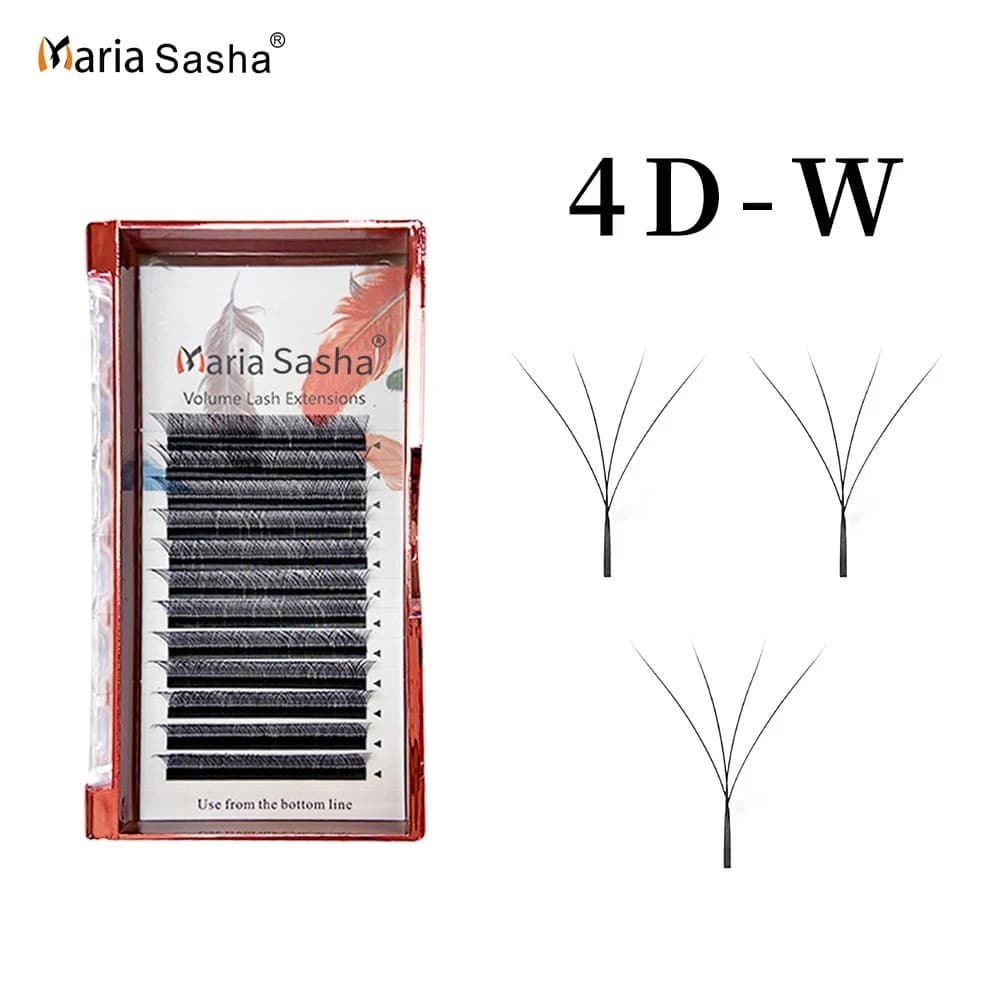 Maria 4D W Em Forma De Feixe Extensões De Cílios Ventilador Volume Maquiagem Etiqueta Privada Atacado