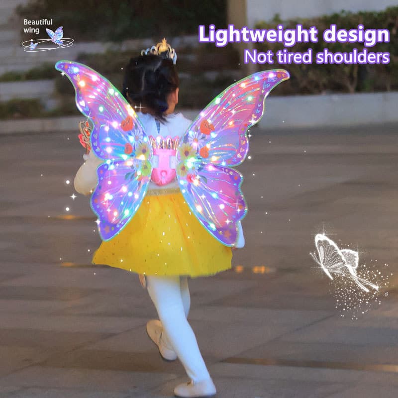 Asas de Borboleta Iluminadas Elétricas, Brinquedo Infantil, Presente para Meninas, Asas de Fada para Uso Externo, Decora