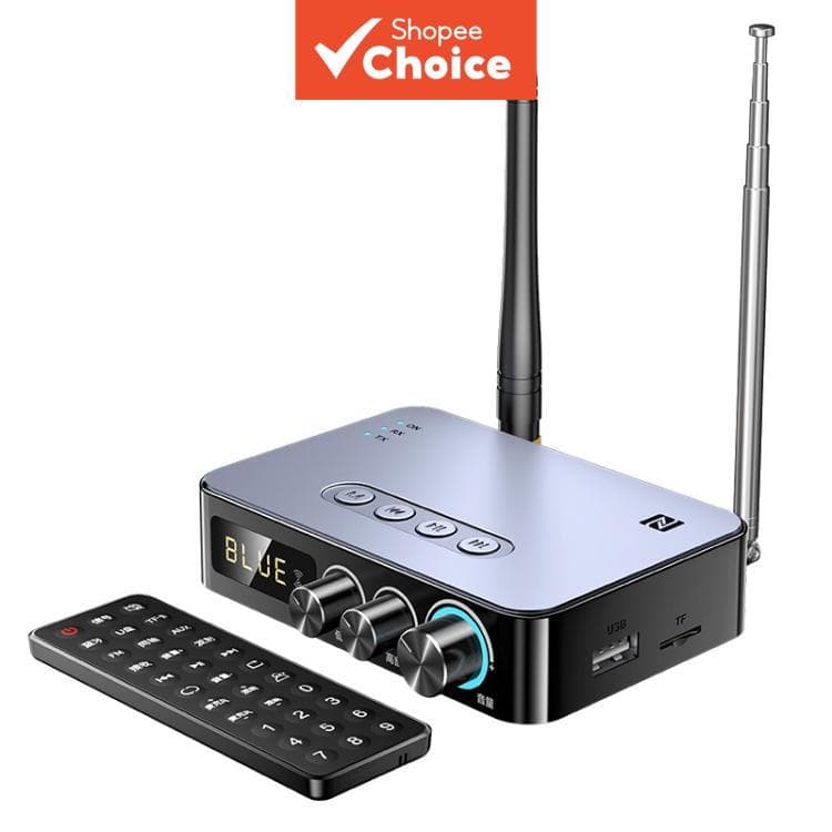 Receptor Bluetooth M9 Pro 5.1, Transmissor FM, Rádio FM, Adaptador de Áudio 4 em 1 com NFC
