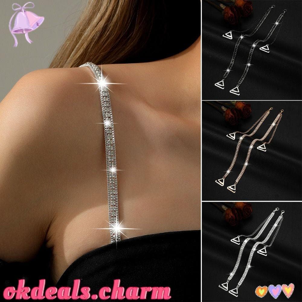 OKDEALS Alça De Ombro Para Roupa Íntima , Alças De Sutiã Removíveis Com Strass No , Ajustáveis