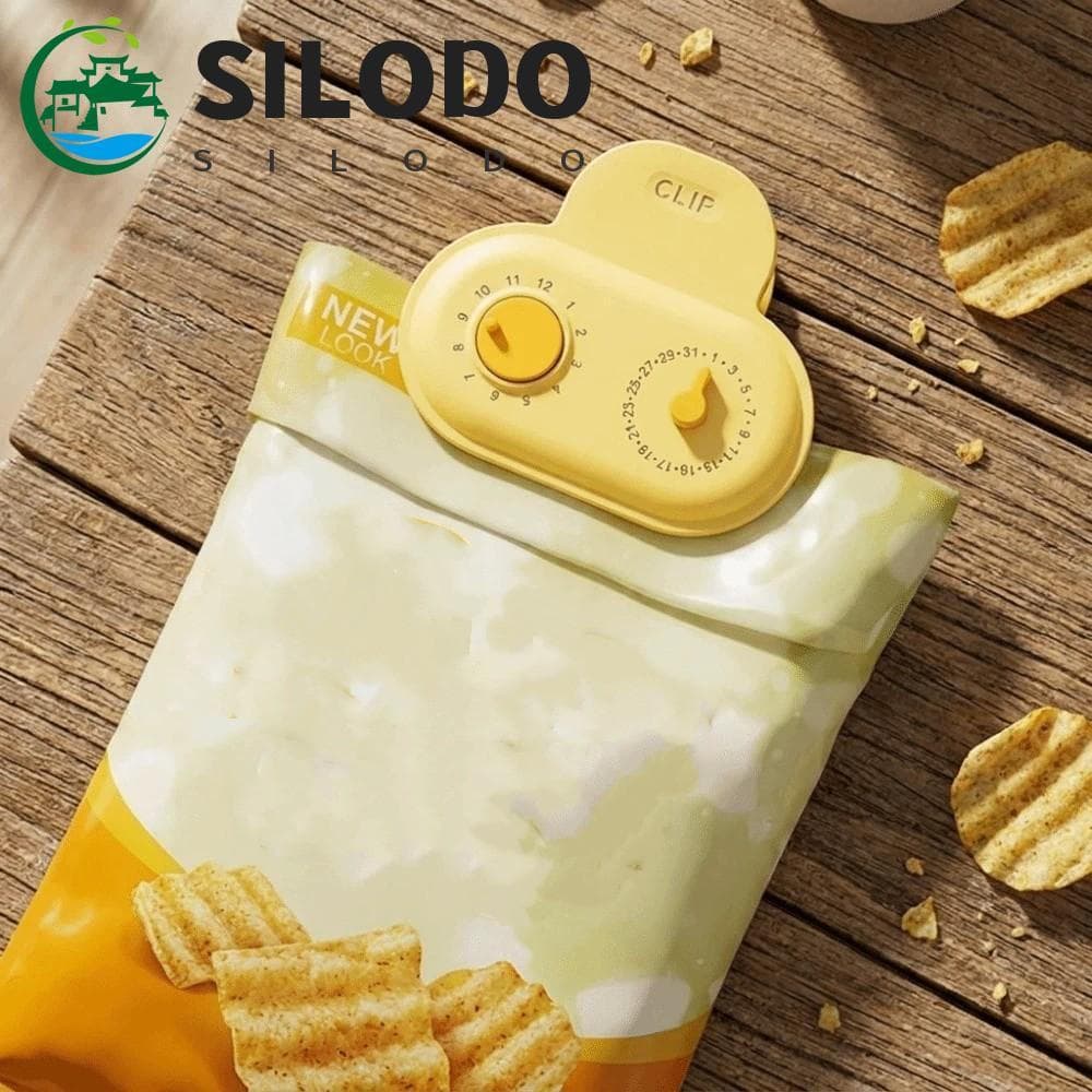 Clipe De Vedação SILODO , Plástico Com De Lanche Circular De Data , Clipes De Saco Braçadeira Seladora