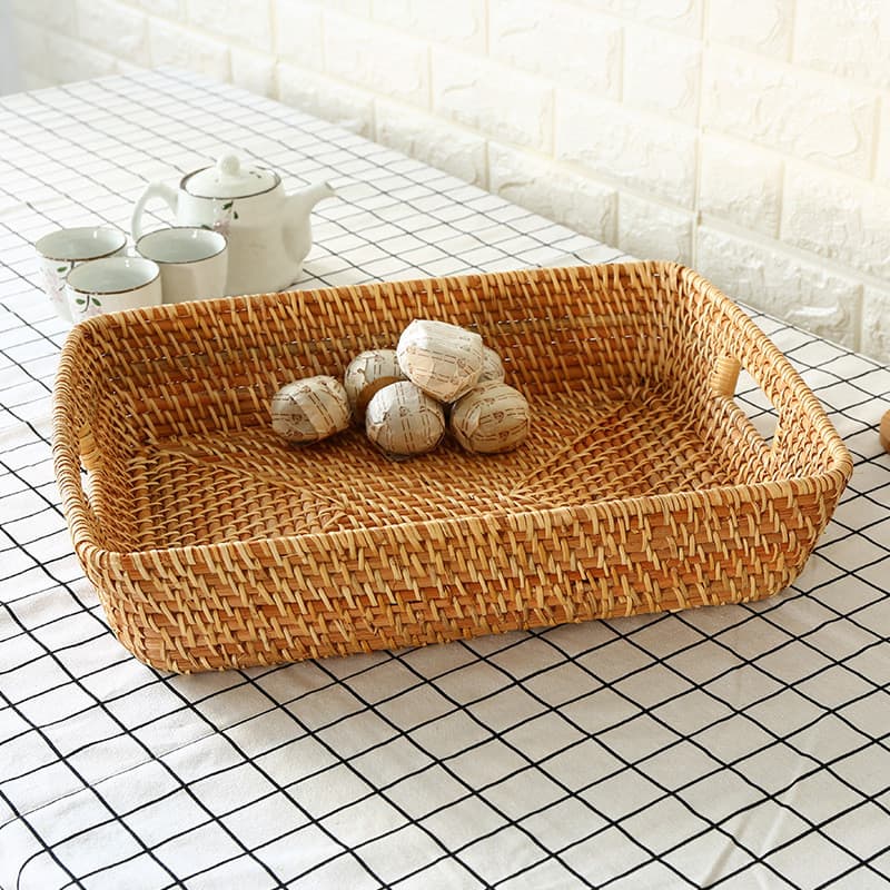 Cesta de armazenamento de Rattan importada, cesta de classificação de artigos diversos domésticos, Hotel, banheiro, como
