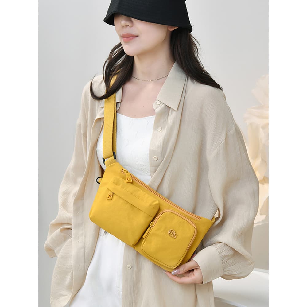 Casual Crossbody saco de peito feminino Commuter viagem repelente de água cintura saco grande capacidade Multi-compartim