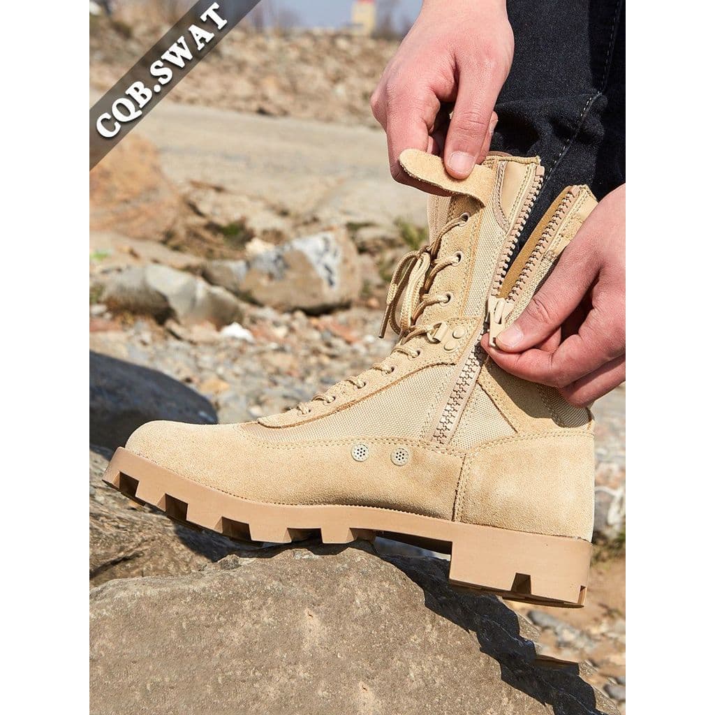 Verão respirável ao ar livre de alta qualidade zíper treinamento botas de combate ventilador militar botas táticas botas