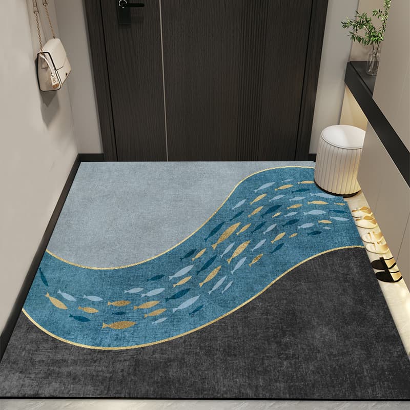 Tapete de porta de entrada leve luxo High-End resistente à sujeira sem enxágue limpável pvc entrada pé esteira entrada d