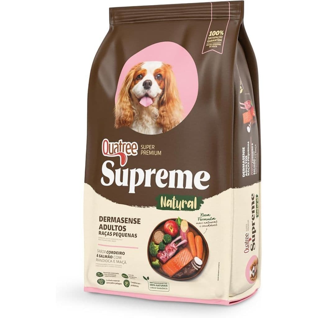 Raçao Quatree Supreme Dermasense Cão Adulto Raças Peq 10kg (MAXIMO 1 PACOTE POR PEDIDO)