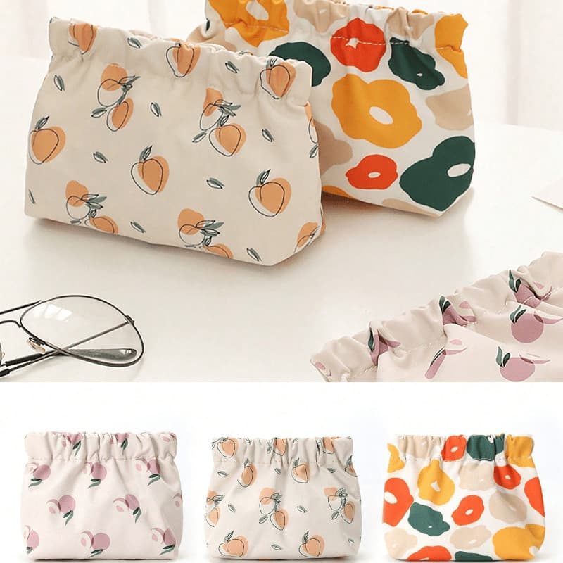Bolsa de armazenamento com estampa de desenho animado, bolsa pequena para batom, chaves, moedas, maquiagem, bolsa de mão