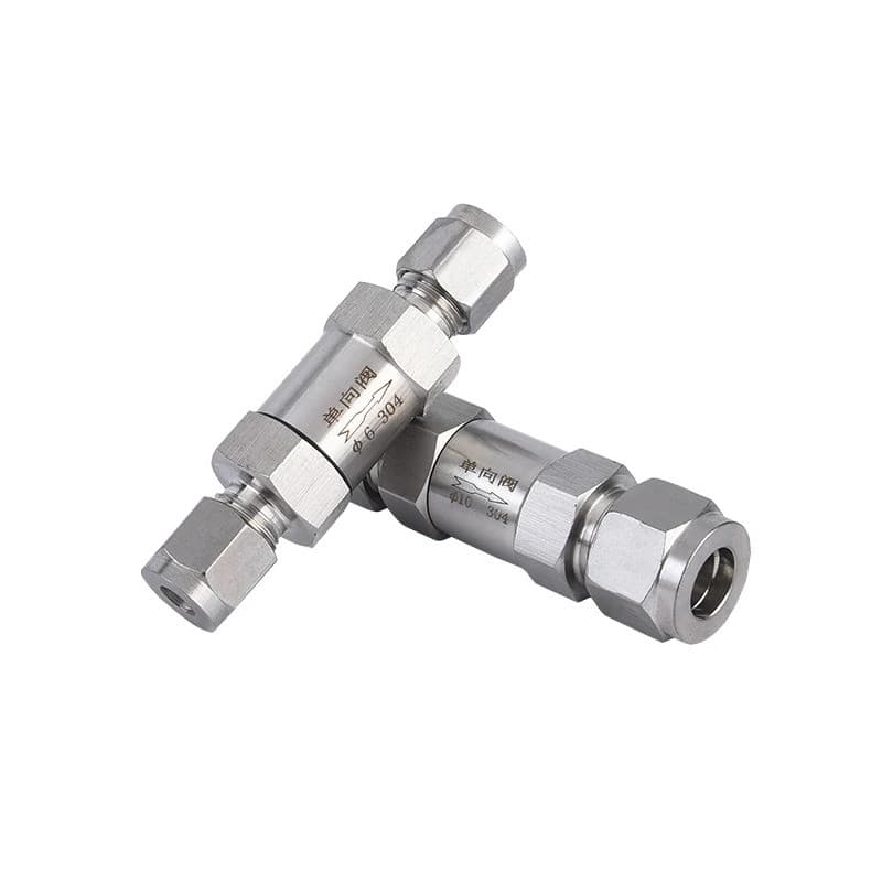 Compatível com tubos de 3/6/8/10/12/18mm, 1/8", 1/4", 3/8", 1/2" de diâmetro externo. Válvula unidirecional de aço inoxi